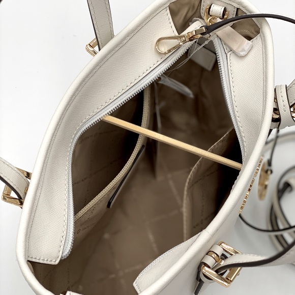 MICHAEL KORS XS CONVERTIBLE TOP ZIP TOTE OPTIC WHT - Picture 11 of 16